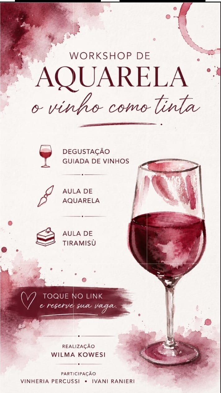 WORKSHOP DE AQUARELA<br> O VINHO COMO TINTA